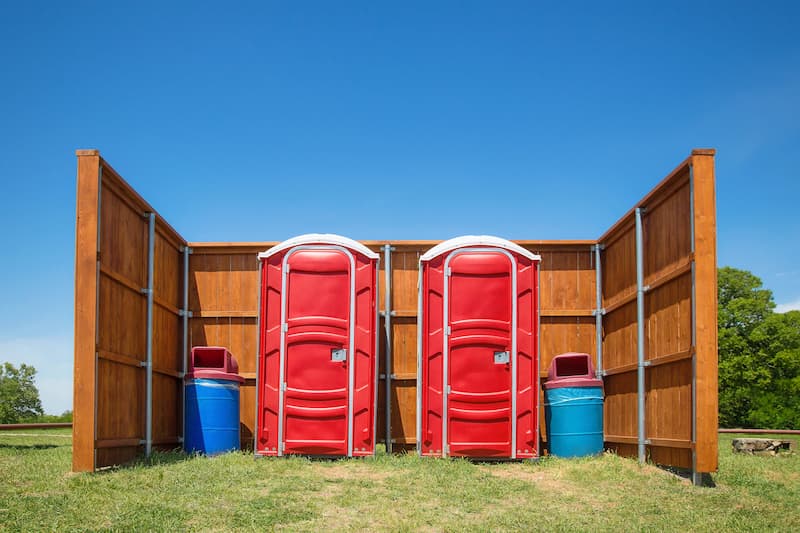 Short-term porta potty units staged for delivery in Athens, Georgia